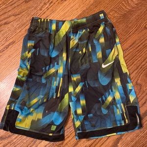 Nike Shorts Boys XL Black Yellow Blue Athletic